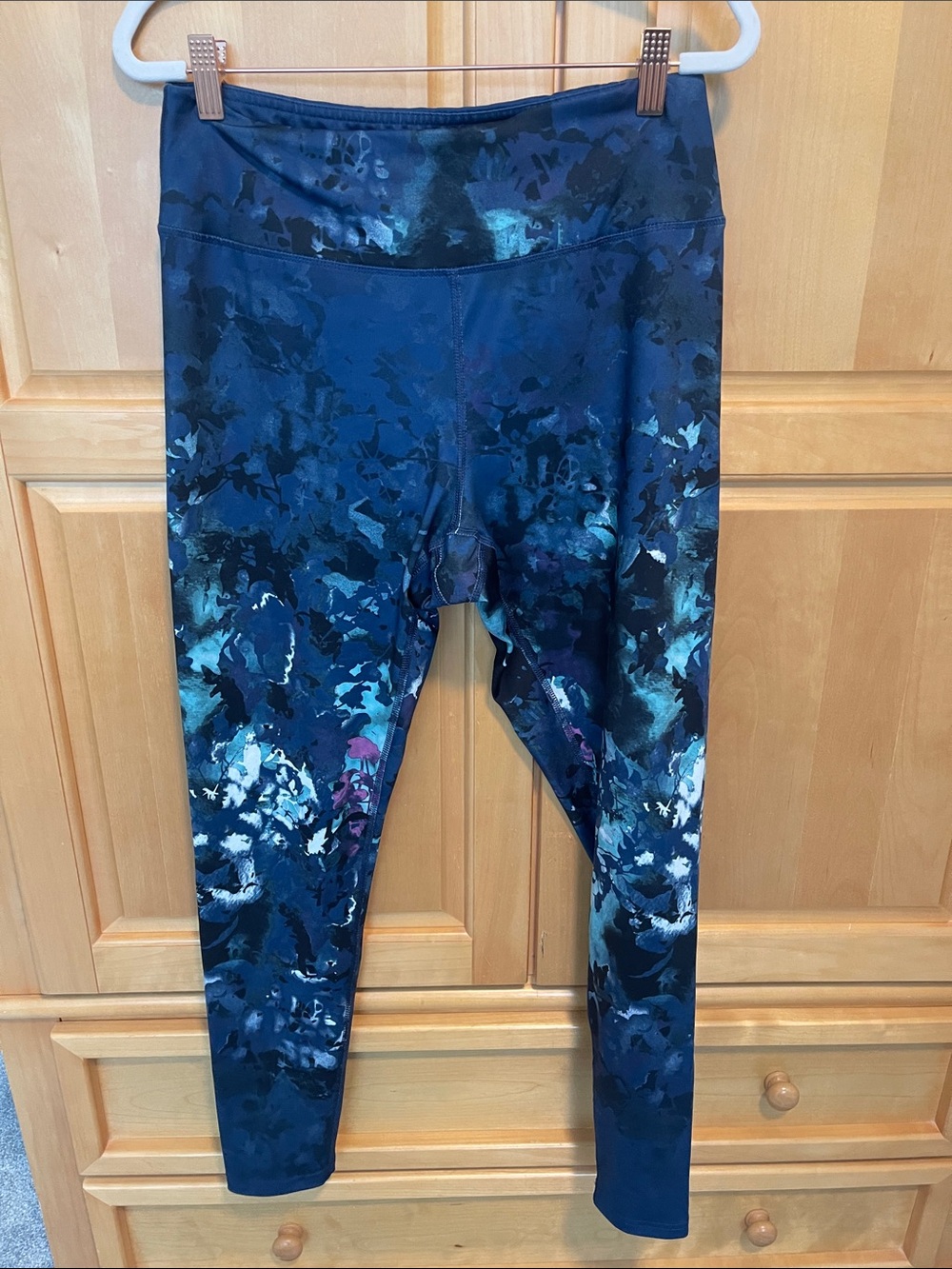 Women’s Tel Gear Navy Blue Patterned Active Leggings